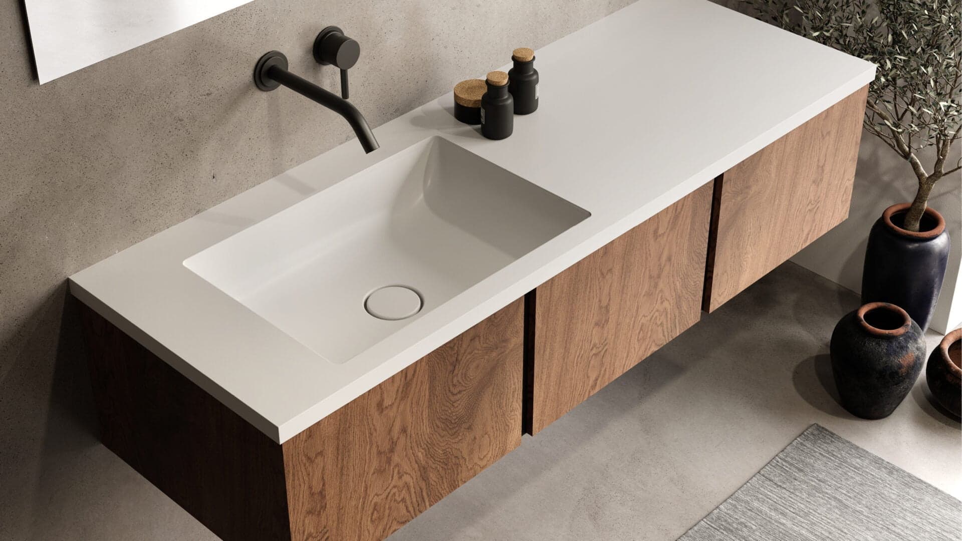 Kerrock® – koupelnová deska s umyvadlem